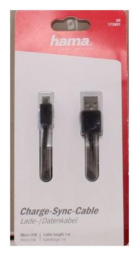 Hama Lade-/Datenkabel, Micro-USB, 1 m, Schwarz 