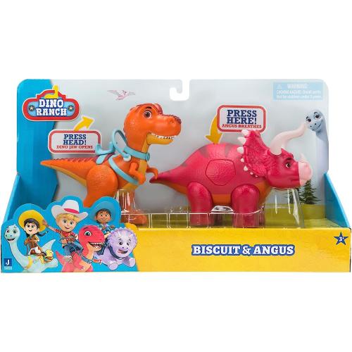 Dino Ranch DNR0008 - Deluxe Dino Pack - Biscuit und Angus, Spielzeug ab 3 Jahren