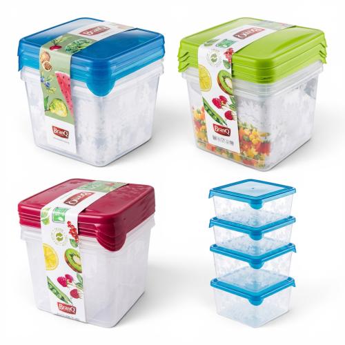 BranQ Rukkola 4er-Set Frischhaltedosen BPA Free (2x 750ml - 2x 450 ml) - DIVERSE Farben