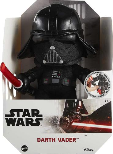 Disney Star Wars GXB31 - Darth Vader Plüschfigur (ca. 19 cm) mit aufleuchtendem Lichtschwert