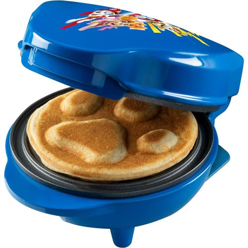 BESTRON Mini-Waffeleisen im einzigartigen Paw Patrol Design, inkl. Backampel, Waffelgröße: Ø 10cm, Farbe: BLAU