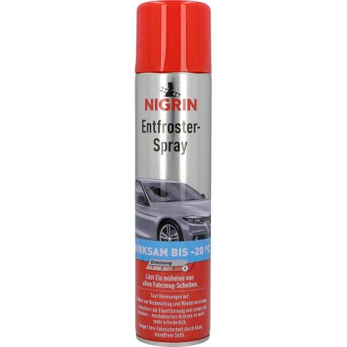 NIGRIN Entfroster Spray, Scheiben Enteiser für Autoscheiben 400 ml, wirksam bis -20° 