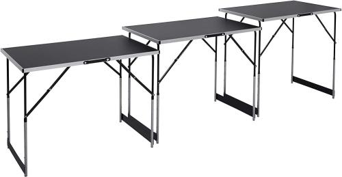 Meister Multifunktionstisch 3-teilig - 30 kg Tragkraft je Tisch (100 x 60 cm) - 4-fach höhenverstellbar - Klappfunktion