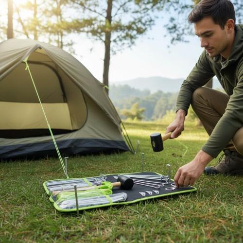 Preview: Trekstone ZELT ZUBEHÖR-SET 49 Teile für Camping- & Outdooraktivitäten, Inkl. praktischem Rollbeutel