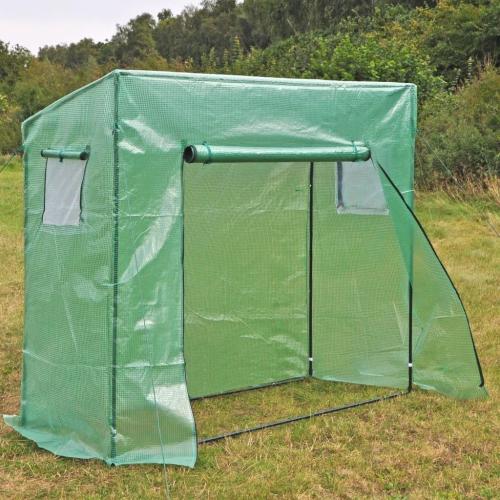 Preview: Haushalt International Gewächshaus 200x77x148/169cm 2Fenster Tomatenhaus Treibhaus Beet Garten Pflanzen