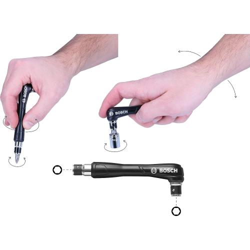Bosch Accessories Bosch 41tlg. V-Line Bohrer und Bit Set (für Holz, Stein und Metall, mit Bit-Handschraubendreher ohne Ratschenfunktion, Zubehör Bohr- und Schraubwerkzeuge)