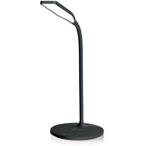 nedis LED/Qi Tischlampe mit Kabelloser 10-Watt-Qi-Ladefunktion für Smartphones SCHWARZ