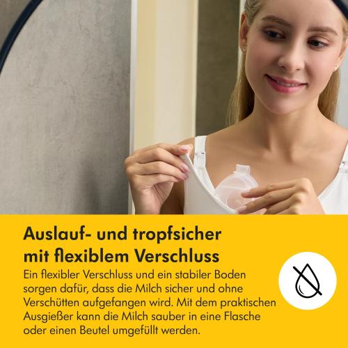 Preview: Medela InBra Milchauffangschalen, auslaufsicheres, tragbares Design mit flexiblem Verschluss, anatomischer Form, BPA-frei
