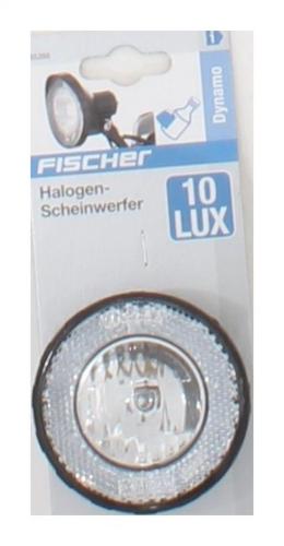 Fischer Halogen-Schweinwerfer 10Lux Dynamo Scheinwerfer, Schwarz, One Size 