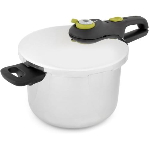 Tefal Secure 5 Schnellkochtopf P25307 | inklusive Dampfkorb mit Dreifuß | 6 L Fassungsvermögen | Hochwertiger Edelstahl | 5-Fach Sicherheitssystem | Geeignet für alle Herdarten