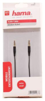Hama Verbindungskabel, Klinke 3,5 mm, Stecker - Stecker, 0,5 m  