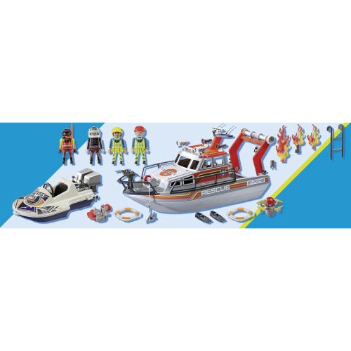 PLAYMOBIL City Action 70140 Seenot: Löscheinsatz mit Rettungskreuzer
