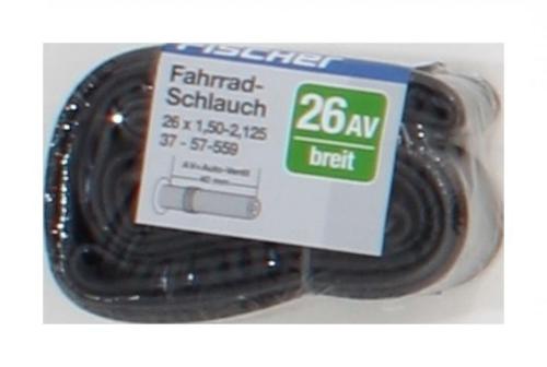 Fischer Schlauch Fahrradschlauch 26" Mittel Av, Schwarz, One Size 