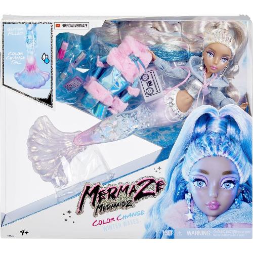 Mermaze Mermaidz Winter Waves - KISHIKO - Meerjungfrauen-Puppe, Flosse mit Farbwechsel, Schwanz mit Glitzerfüllung