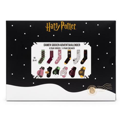 Preview: HARRY POTTER - DAMEN Adventskalender 12 Paar Socken 35-41 ( 6 Paar Socken & 6 Paar Sneaker ) HARRY CHRISTMAS