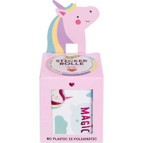folia 27102 - Stickerrolle UNICORN, Sticker Set mit 352 Aufklebern, 4 m lang
