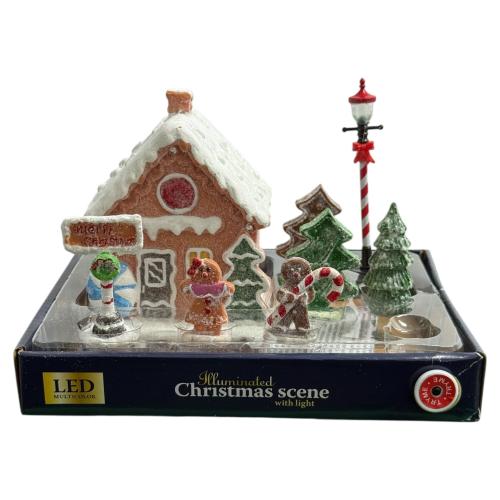 Weihnachtshaus SET mit LED-Licht 