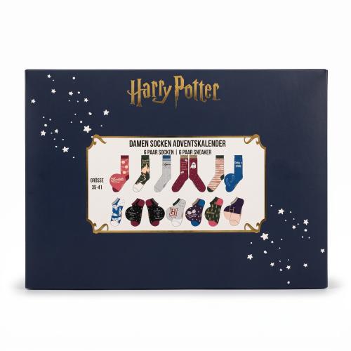 Preview: HARRY POTTER - DAMEN Adventskalender 12 Paar Socken 35-41 ( 6 Paar Socken & 6 Paar Sneaker ) PROPERTY
