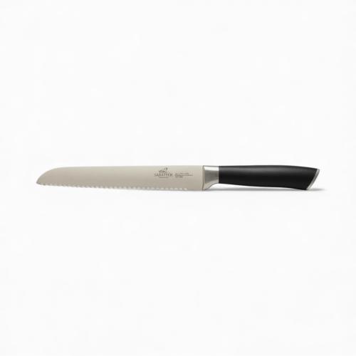 Preview: SABATIER Couteau A Pain - Brotmesser mit Wellenschliff - Klingenlänge: 20 cm Edelstahl/schwarz