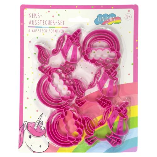 P:OS 6-teilig Keks-Ausstech-Förmchen Motiv - EINHORN