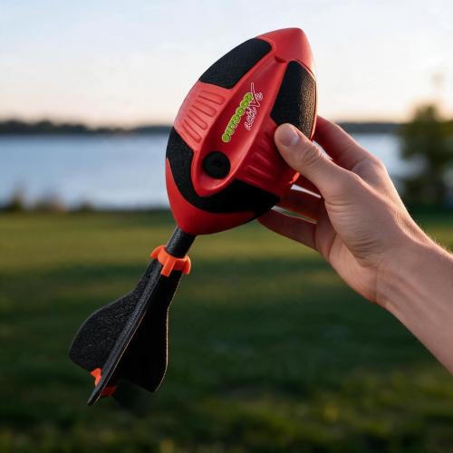 Preview: Wurfrakete mit Heuler, Länge 32 cm -  Schwarz / Rot