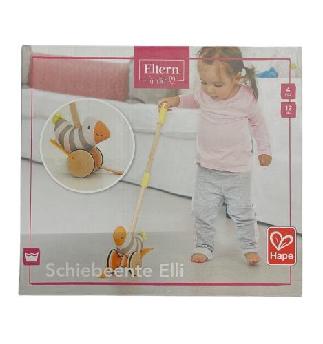 Hape E8510 Schiebeente Elli, Schiebespielzeug, ab 12 Monaten, bunt