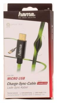 Hama Auflade Lade-Sync-Kabel, Micro-USB, 1,5 m, Chameleon 