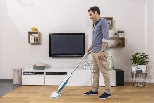 Black+Decker FSM13E1 Dampfbesen Steam Mop, Basic  Weiss