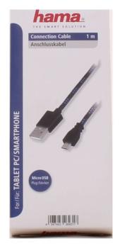 Hama USB-Kabel fr Samsung Tablet-PCs, Micro-USB, 1 m, Schwarz 