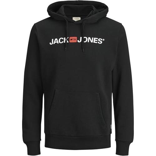 JACK & JONES Male Kapuzenpullover Logo Kapuzenpullover BLACK - L