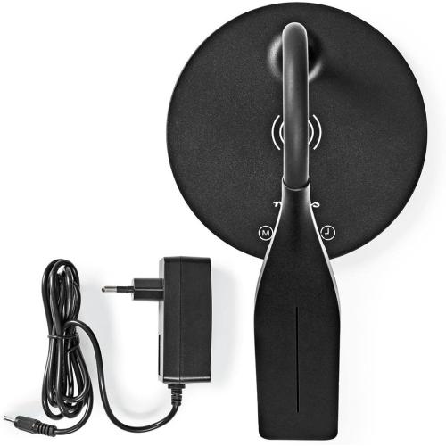 nedis LED/Qi Tischlampe mit Kabelloser 10-Watt-Qi-Ladefunktion für Smartphones SCHWARZ