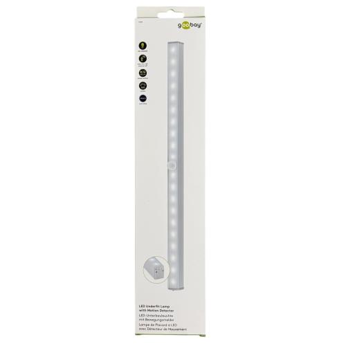 Goobay LED-Unterbauleuchte mit Bewegungsmelder 30 cm Farbtemperatur 6500K kalt-weiß - SILBER