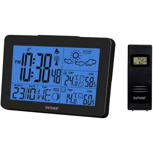Denver Wetterstation 'WS-530' mit Außensensor, Alarmfunktion, sowie Messung von Temperatur und Luftfeuchtigkeit, schwarz