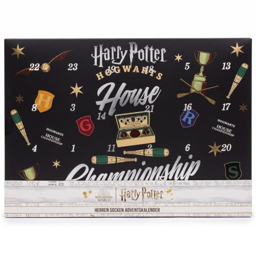 HARRY POTTER - HERREN Adventskalender 12 Paar Socken 42-46 ( 6 Paar Socken & 6 Paar Sneaker ) HOGWARTS HOUSE
