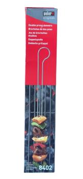 Weber 8402 Spieße Set, Doppelspieße, Fleischspieße, Gemüsespieße, Fruchtspieße, 8 Stück AUSSTELLUNGSSTÜCK