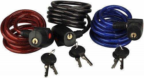 FISCHER Spiralschloss Family 3x Stck, Lnge 180cm, Durchmesser 8mm, Farblich Sortiert