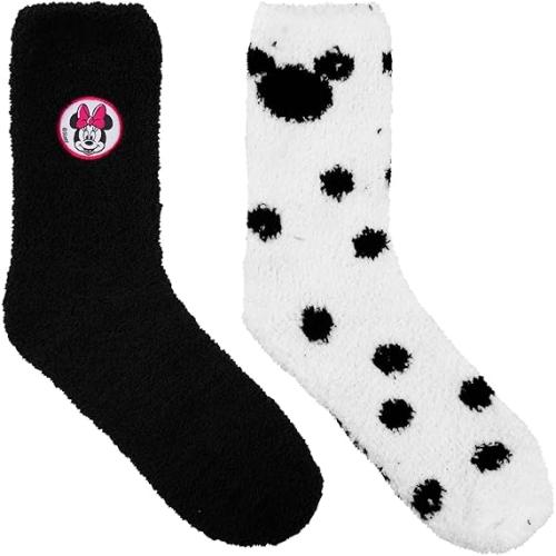 Disney Minnie Mouse Kuschelsocken für Damen - Schwarz/Weiß (2er Pack) 39 - 42