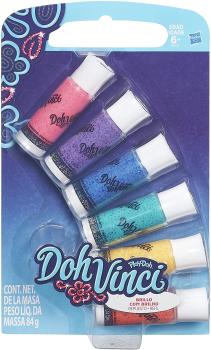 Hasbro DohVinci B4932EU4 - 6-er Pack, glitzerfarben, Bastelspielzeug