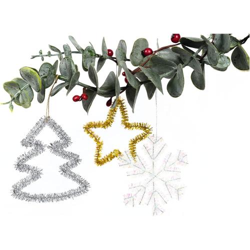 folia 93503 - Chenilledraht Bastelset "Winter" für Kinder und Erwachsene, wiederverschließbares Täschchen mit vielen Utensilien zum Gestalten kleiner Chenille-Figuren