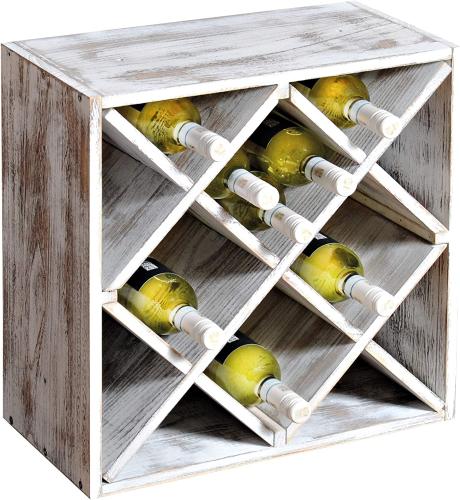 Kesper Weinregal-System aus aus fsc-zertifiziertem Paulowniaholz Holzregal zur Weinflaschenlagerung (Vintage-weiß)
