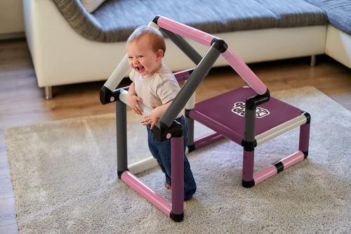 Quadro Beginner Home - Klettergerüst und Lernturm für drinnen und draußen |Ab 6 Monaten bis 2 Jahren (Berry) AUSSTELLUNGSSTÜCK