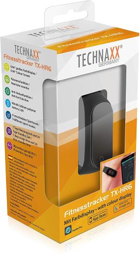 Technaxx Unisex – Erwachsene TX-HR6 Fitnesstacker mit Farbdisplay, schwarz, 44 x 18,9 x 12 mm AUSSTELLUNGSSTÜCK