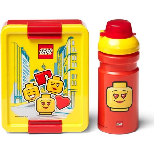 LEGO® Lunch-Set Classic Panier-Repas ICONIC GIRL -Trinkflasche + Brotdose  - Rot / Gelb