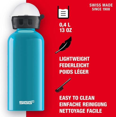 SIGG KBT Waterfall Kinder Trinkflasche aus Aluminium (0.4 L) Türkis REAL + OTTO