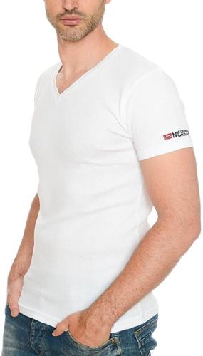Geographical Norway Herren Uni T-Shirt JUBA Kurzarm (L - Weiss)
