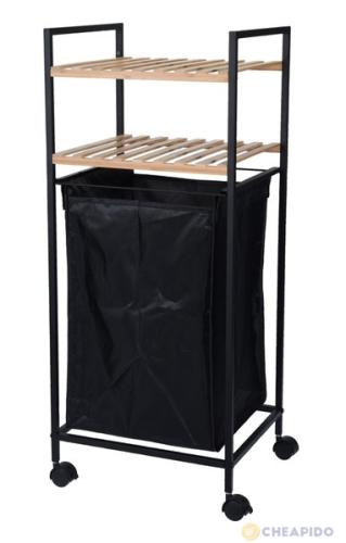 Badezimmertrolley mit Wäschesack Schwarz