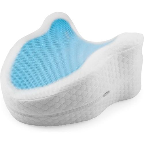 MAXXMEE Seitenschläfer-Kissen Kissen aus Memory-Schaum Mit kühlender Gel-Schicht und hoher Atmungsaktivität Mit abnehmbarem Bezug