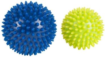 HUDORA Fitness Massage-Ball Noppen 2 St. Reha Sport Gymnastikball lemon/blau 