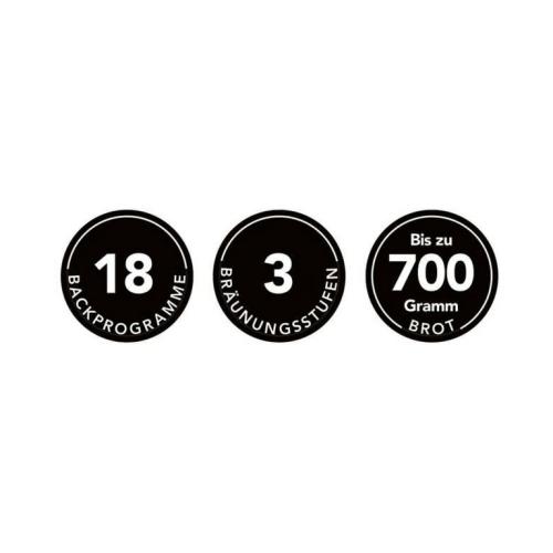 MAXXMEE Brotbackautomat mit 18 Backprogrammen | Einstellbarer Bräunungsgrad in 3 Stufen, zwei Brotgrößen (550g/700g), 15 Stunden Timer | Brotbackmaschine [500 Watt/weiß]
