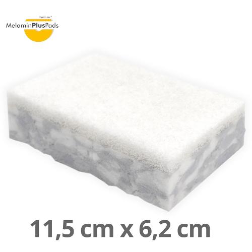 Preview: haid-tec Melamin Schmutzradierer 6 Stück, Radierschwamm mit Scheuervlies 11,5 cm lang 6,2 cm breit 3 cm dick